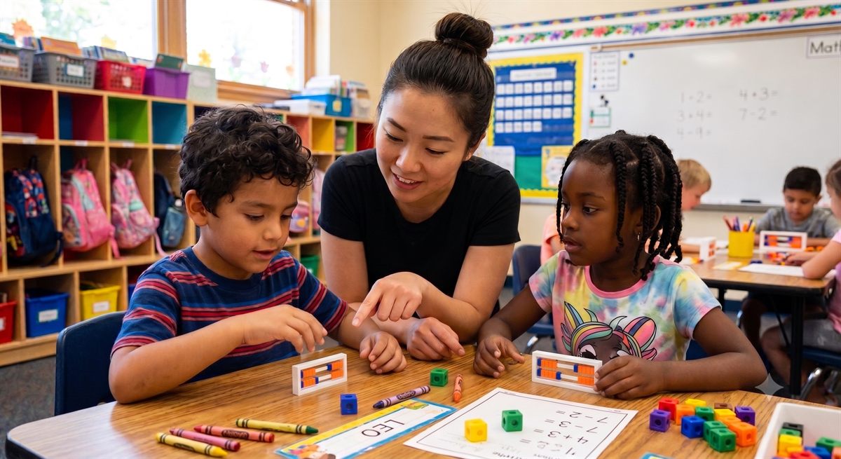 Students using the Skip Count Abacus in the classroom
