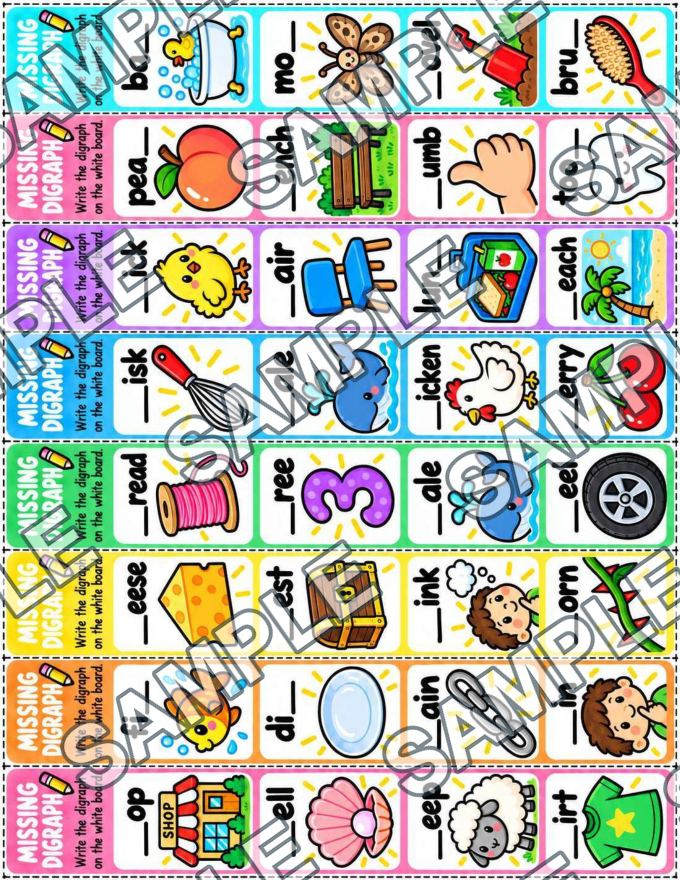 Digraph Picture Practice Task Cards — sample page 3